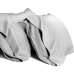 Cooling King Pillow Cases Set of 2 Breathable Cool Silky Soft Rayon Derived from Bamboo Fabric Moisture Wicking for Hot Sleepers,Hair and Skin Friendly,Light Gray,2 Pack,20x36IN