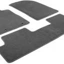 Floor Mats Compatible with 2006-2011 Honda Civic, Gray/Grey Nylon Carpet Front & Rear 3PC Full Set, by IKON MOTORSPORTS, 2007 2008 2009 2010