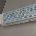 Wireless Keyboard and Mouse Combo, Pale Blue Full-Sized 2.4G Silent Keycap Colorful Keyboards, USB Dongle Plug Play, Laptop, Windows, PC, Mac, Desktop
