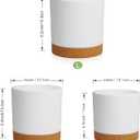 WSMKSZ 3 Pack 6/5/4 inch Cylindrical Flower Pots, Modern Small Round Plastic Plant Pots with Drainage Holes & Saucers, Clean and Refined Planter Pots for Outdoor, Indoor & Office Decor (White Brown)