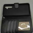 Arae Case for Samsung Galaxy A55 Wallet Case Flip Cover with Card Holder,Faux Leather Galaxy A55 Case Wallet for Women and Men with Kickstand Wristlet Strap RFID Blocking, Litchi Black