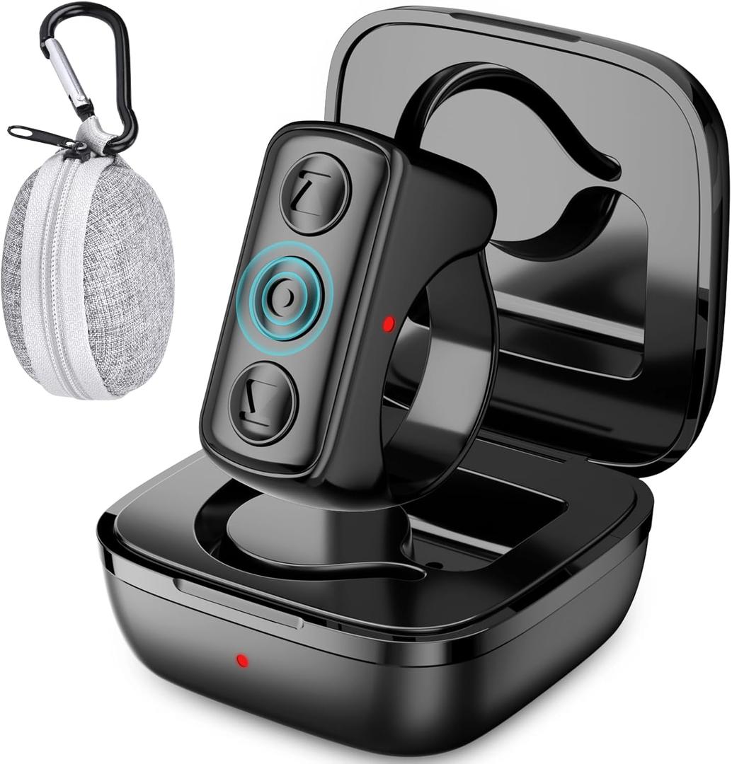 TikTok Scrolling Ring, TIK Tok Bluetooth Remote Control, Kindle APP Page Turner with Carrying Case, Camera Photo Clicker for iPhone, iPad, iOS, Android (Black-TT)