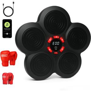 Music Boxing Machine - Bluetooth Wall Punching Pad with LED, Fun Training Equipment for Kids & Adults, Home Boxing Wall Punching Pad with Gloves, for All Ages - Ideal Present by RedRoko