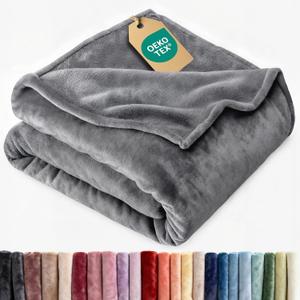 Ultra Soft Fleece Blanket Twin Size - Flannel Fleece Luxury Twin Blanket - Lightweight for Couch Bed Chair - Thick, Warm & Breathable - All Season Cozy Fuzzy, Anti-Static Microplush Bedding, Dark Grey