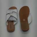 Luoika Women's Wide Width Flat Slides Sandals, Strapy Slide Sandal Slip on Dressy Summer Shoes for Women. 10