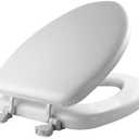 Mayfair by Bemis Elongated Soft White Never Loosens Removes for Cleaning