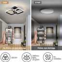 CANEOE Led Hallway Ceiling Light Fixtures, Square Modern Hallway Light Fixture, 4500K Black Indoor Ceiling Lamp for Bedroom Kitchen Bathroom(Black, 2 Packs)