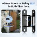 2 Pack Heavy Duty Gate Hinges 7" Sealed Bearings Adjustable Yoke Pivot Suitable for Large Driveway Gates Carbon Up to 1100 Pounds Black