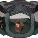 Furhaven Portable Dog Playpen Cat Tent, Pet playground/kennel foldable indoor outdoor zippered puppy crate - Hunter Green, Extra Large