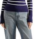 SUUKSESS Women Off Shoulder Sweaters Long Sleeve Ribbed Knit Going Out Fall Tops Blouse (Blue, XS)