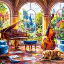 Jigsaw Puzzles for Adults 1000 Piece Puzzle for Adults 1000 Pieces Puzzle 1000 Pieces-Scenic Beauty and Cozy Music Room