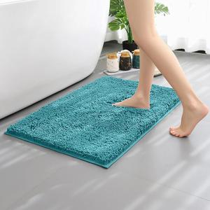 Bathroom Rugs Mat 24x17 Non Slip Chenille Bath Mats Bath Rugs for Bathroom Shower Teal