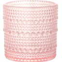 Beaded Hobnail Glass, 10 Ounce Double Old Fashioned, Pink, 2 Pack