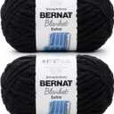 Bernat Blanket Extra Black Yarn - 2 Pack of 300g/10.5oz - Polyester - 7 Jumbo - Knitting/Crochet