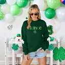 St Patricks Day Sweatshirt Women: St Patricks Day Shirt Cute Here for The Shenanigans Sweatshirts Casual Irish Shirts (Green, XL)