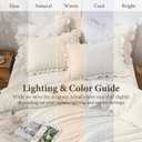 JOLLYVOGUE Ivory Twin Size Comforter Set, 2 Pieces Seersucker Lightweight Fluffy Bedding Set, Twin Ruffle Comforter, All Season Soft Microfiber Shabby Chic Bed Set