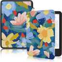 MOROCK Slim Case for 6" Kindle Paperwhite(10th Generation, 2018 Release),Fits 2018 Kindle Paperwhite 10th Gen (Model No. PQ94WIF),Lightweight PU Leather Cover,Oil Painting Flowers