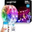 DAYBETTER Waterproof Led Lights for Bedroom, 200ft Led Strip Lights, 960 LEDs Color Changing RGB 24 Keys Remote Controller, 24v for Outdoor Room Home Party Christmas Decoration