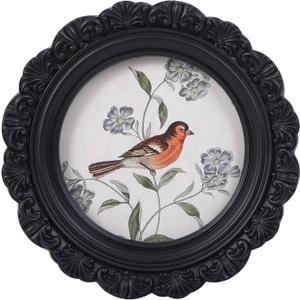 LIHOLO Vintage Picture Frames 4x4 Round Black Antique Picture Frames with Glass Front Handcrafted Rustic Home Decor for Wall Mount and Tabletop Gallery Wall Art