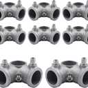 8 PCS 1/2'' Pipe Fittings 3-Way Side Outlet Elbow, DN15 Aluminum Alloy 3-Way Corner Industrial Connector Accessory for DIY Building Chairs, Shelving, Vintage Pipe Furniture