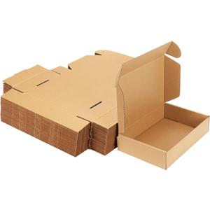 MEBRUDY 9x6x2 Inches Shipping Boxes Pack of 50, Small Corrugated Cardboard Box for Mailing Packing Literature Mailer (Brown)