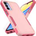 for Samsung Galaxy A15 5G Case: Dual Layer Protective Heavy Duty Cell Phone Cover Shockproof Rugged with Screen Protector - Military Protection Bumper Tough - Samsung Galaxy A15 5G 2024, Pink (Pink (PC) + Pink (TPU))