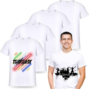 JenPen 5 Pcs Unisex Sublimation Shirts Bulk Blank Polyester T Shirt White Crew Neck Short Sleeve for Women Men Adult Kid(M)