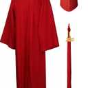 GraduationMall Matte Graduation Gown Cap Tassel Set 2025 for High School and Bachelor (54, Red)