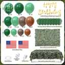 133 Army Birthday Party Decorations Military Camo Party Supplies Camouflage Netting Balloon Arch Garland Kit Backdrop Tablecloth Flag Banner Hunting Soldier Birthday Decor for Boy Adult Men