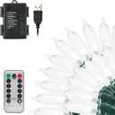 Tcamp Christmas Lights 33ft 100LED Outdoor Indoor Christmas String Lights with Remote Timer, USB or Battery Powered Waterproof 8 Modes Fairy Lights for Xmas Tree Wreath Party Decor (White)