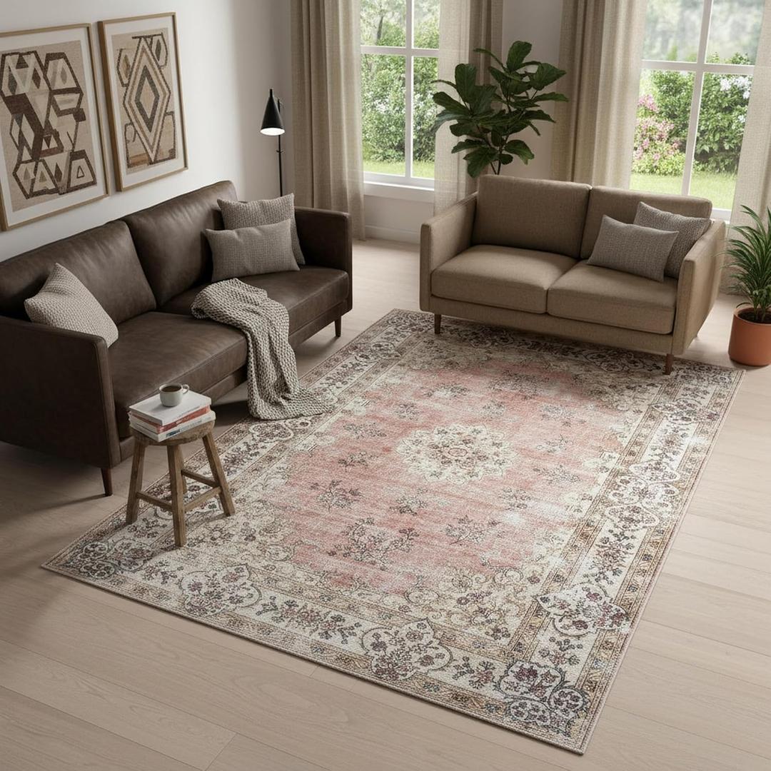 nuLOOM Teja Peach Medallion Washable Area Rug, 8' x 10'
Nuloom Teja Medallion 8' x 10' Machine Washable Area Rug for Living Room Bedroom Dining Room, Peach