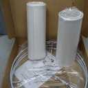 Drum Lamp shades Set of 2, White Line Lamp Shades for Table Lamps Floor Lamp, 13" Top X 13" Bottom X 10" High Large Fabric Lamp Shades, Easy Assembly Replacement Lampshades