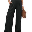 Caracilia Women Wide Leg Pants 2026 Summer High Waisted Business Casual Work Dress Pants Palazzo Slacks Trousers Outfits Black X-Large