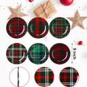 Christmas Plates Dinnerware Set 9 Inches Christmas Plaid Plates Holiday Plate Xmas Tableware Dessert Plate Christmas Party Supplies, 6 Assorted Designs(Classic Plaid)