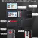 3 x [High-Capacity] Wallet for Men with 2 ID Windows, 15-18 Credit Card Holder, Smart Pop-Up Bifold RFID Blocking Metal Case, Tactical Compact Wallet, Money Clip, Birthday Gifts for Him, Mens Front Pocket