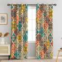 Boho 100% Blackout Curtains for Bedroom 63 inch Long 2 Panels Set Bohemian Colorful Mandala Thermal Insulated Room Darkening Window Drapes Patterned Black Out Curtains for Living Room, 52Wx63L (52"W x 63"L (Pack of 2), Boho 3)