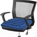 BUYUE Good Support Office Chair Cushion Padded, Soft Velvet Comfortable Non-Slip Seat Cushion for Computer Desk Kitchen Chair (1 Count, Blue)