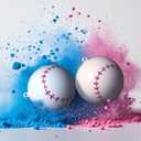Gender Reveal Baseball with Powder - 2 Pack Gender Reveal Baseballs Filled with Blue and Pink Powder for Boy or Girl Baby Reveal Party Ideas for Decorating