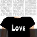 222 Piece Reflective Iron On Heat Transfer 2Inch & 1 inch Alphabets Numbers Fabric Vinyl Letter DIY for Sport Jerseys T Shirts Clothes Slogan Printing Crafts Decoration (2sheets 2IN +1 Sheet 1IN)