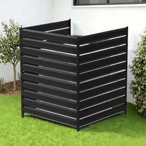 3 Panels Air Conditioner Fence42" H x 38" W Outdoor Freestanding Privacy Panel Screen Trash Can Decorative Fence Panel No Dig Backyard Fencing for AC, Patio, Pool, Outside, Backyard, Balcony