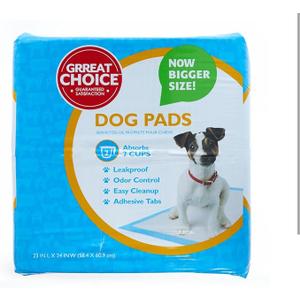 Great Choice Dog Training Pads, Leakproof with Odor Control, 23x24 Inch, 8-10 Hour Protection, Pheromone Attractant, 2 Cup Absorption 150 Count