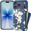 Smartish iPhone 17 Pro Max Wallet Case - Wallet Slayer Vol. 1 [Slim + Protective] Credit Card Holder - Drop Tested Flip Hidden Card Slot Cover for Apple iPhone 17 Pro Max - Very Cherry Blossom