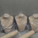 6 Pcs Jewelry Display Set Necklace Display Stand T Bar Bracelet Holder Jewelry Bust for Home Store Trade Show(Linen)