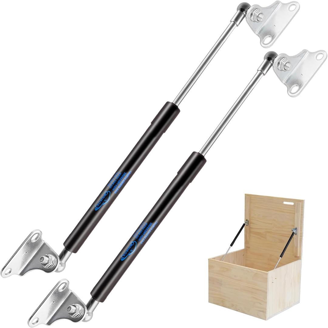 17in 67LB Gas Struts for Heavy Lid with L Mounting Bracket Gas Shocks Lift Lid Gas Cylinder for Cabinets Tool Box Camper RV Heavy-Duty Floor Hatch Trap Door 2Pcs(Support Weight 54-74lb)