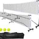 Progoal Badminton Pickleball Net System with Universal Wheel,Movable Steady Metal Frame,Strong Nylon Net and Carrying Bag,22 Feet Portable Height Adjustable Net for Pickleball and Other Games