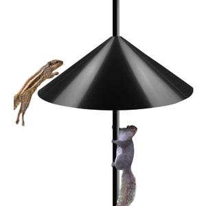 19 Inch Wide Squirrel Baffle for Bird Feeder Pole, Outside Pole Mount Stopper & Bird House Guard for Outdoor Shepherds Hook, Black, 1 Pack