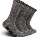 Time May Tell Mens Merino Wool Hiking Cushion Socks Thermal Warm Crew Winter Boot Socks Pack (2/4 Pair,6-13 Size)
