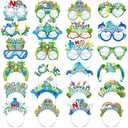 Yuxung 24 Pcs Earth Day Party Supplies 12 Paper Headband 12 Eyeglasses Earth Day Party Supplies Eyeglasses Headband for Activities Decoration Photo Props