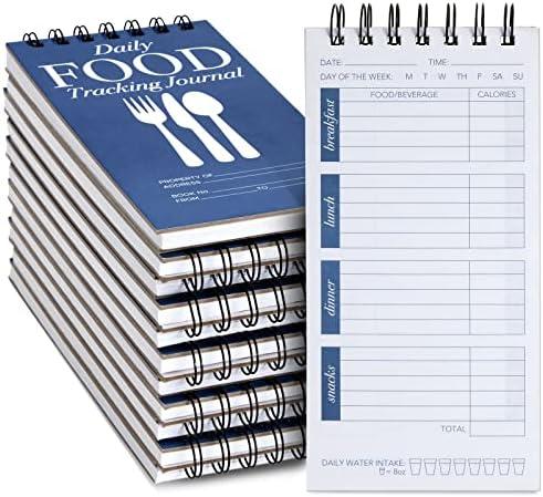 Juvale Food Journal 12-Pack - 4 x 8 in Compact Softcover - Daily Food Log & Calorie Tracker with Meal & Water Sections
