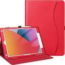 Fintie Case for iPad 9th / 8th / 7th Generation (2021/2020/2019) 10.2 Inch - [Corner Protection] Multi-Angle Viewing Stand Cover with Pocket & Pencil Holder, Auto Sleep Wake, Red